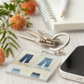 Indigo Icons Schilderachtige Denim Art Denimhead Sleutelhanger (Voorkant Rechts)