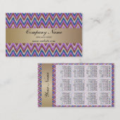 Indigo Ikat ZigZag Pocket 2019 Kalender Visitekaartje (Voorkant / Achterkant)