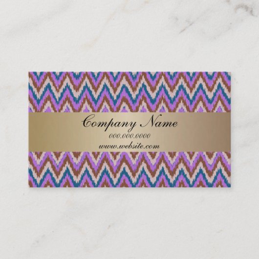 Indigo Ikat ZigZag Pocket 2019 Kalender Visitekaartje (Voorkant)
