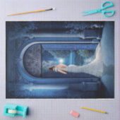 Indigo Imperial Building Elegant lady Portrait Art Tissuepapier (Craft)