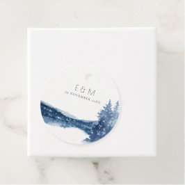 INDIGO INK BLUE MOUNTAIN LAKE MONOGRAM WEDING BEDANKJES LABELS
