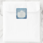 Indigo Ink Etched Woodland Frame Wedding Vierkante Sticker (Tas)