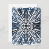 Indigo Ink Radial Motif Briefkaart (Voorkant / Achterkant)