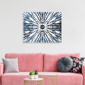 Indigo Ink Radial Motif Canvas Afdruk (Insitu (Woonkamer))