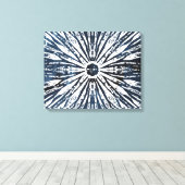 Indigo Ink Radial Motif Canvas Afdruk (Insitu (Houten vloer))