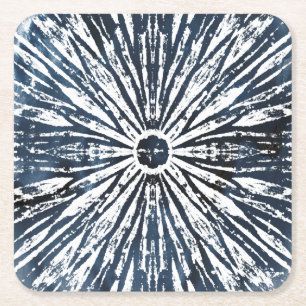 Indigo Ink Radial Motif Kartonnen Onderzetters