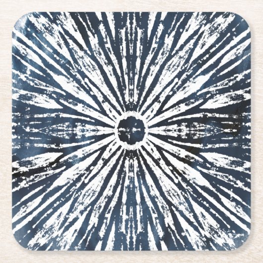 Indigo Ink Radial Motif Kartonnen Onderzetters (Voorkant)