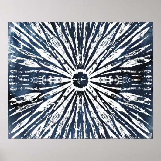 Indigo Ink Radial Motif Poster (Voorkant)