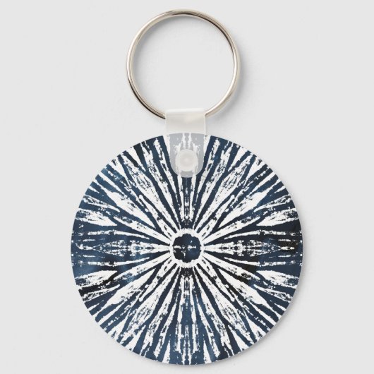 Indigo Ink Radial Motif Sleutelhanger (Voorkant)