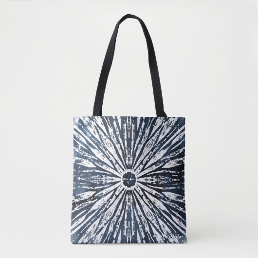 Indigo Ink Radial Motif Tote Bag (Voorkant)
