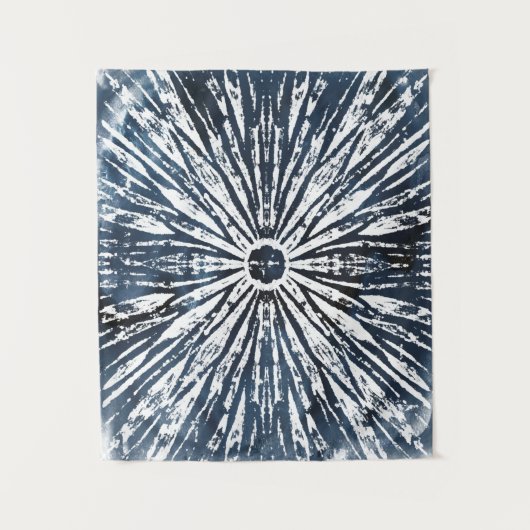 Indigo Ink Radial Motif Wandkleed (Voorkant)