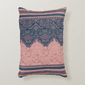 Indigo ink & warm blush AI art Accent Kussen (Voorkant(Verticaal))