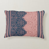Indigo ink & warm blush AI art Accent Kussen (Achterkant)
