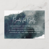 Indigo Ink Wash Baby shower Boek Aanvraag Informatiekaartje (Voorkant)