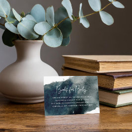 Indigo Ink Wash Baby shower Boek Aanvraag Informatiekaartje