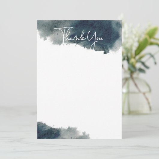 Indigo Ink Wash Bedankt Card (Staand voorkant)