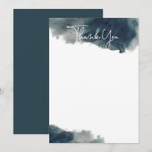 Indigo Ink Wash Bedankt Card (Voorkant / Achterkant)
