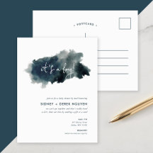 Indigo Ink Wash Boy Baby shower per Mail Invitatio