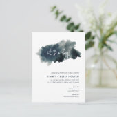 Indigo Ink Wash Boy Baby shower per Mail Invitatio Feestdagenkaart (Staand voorkant)