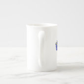 Indigo Iris Floral Waterverf Monogrammed Porselein Kop (Achterkant)