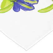 Indigo Iris Flowers Waterverf Handbeschilderd Lange Tafelloper (Hoek)