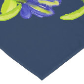 Indigo Iris Flowers Waterverf Handbeschilderd Lange Tafelloper (Hoek)