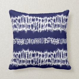 Indigo Japanse Shibori Tie Dye Stripes Print Kussen