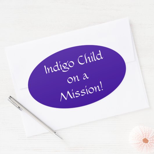 Indigo Kind op een Mission Sticker (Envelop)