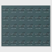 Indigo Kleur Stijlvolle Schattigee Monogram Bruilo Cadeaupapier (Vlak)