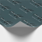 Indigo Kleur Stijlvolle Schattigee Monogram Bruilo Cadeaupapier (Hoek)