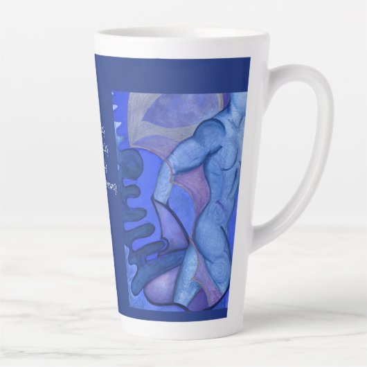 Indigo Krijger Latte Mok (Rechts)