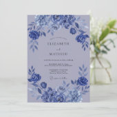 Indigo Lavendel Serene Winterhuwelijk Kaart (Staand voorkant)