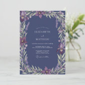 Indigo Lavendel Wingebruid Kaart (Staand voorkant)