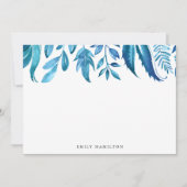 Indigo Leaves | Gepersonaliseerde platte Kaart voo (Voorkant)