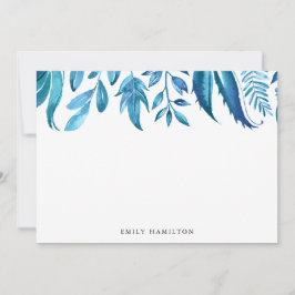 Indigo Leaves | Gepersonaliseerde platte Kaart voo