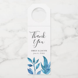 Indigo Leaves | Persoonlijk Huwelijk Flessenhanger