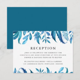 Indigo Leaves | Trouwreceptie Kaart