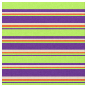 Indigo, Light Green, Red & Tan Stripes Pattern Stof