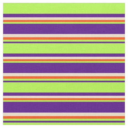 Indigo, Light Green, Red & Tan Stripes Pattern Stof (Close Up)