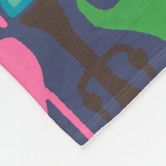 indigo love ikat fleece deken (Hoek)