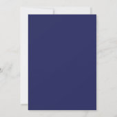 Indigo Magenta Bladerige Bruiloft Kaart (Achterkant)