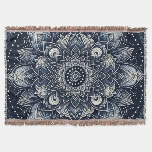 Indigo Mandala  Deken (Voorkant)