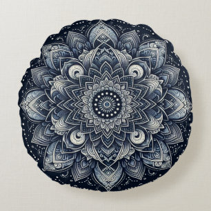 Indigo Mandala Rond Kussen