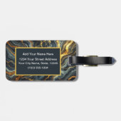 Indigo Marble with Golden Streaks  Bagagelabel (Achterkant horizontaal)