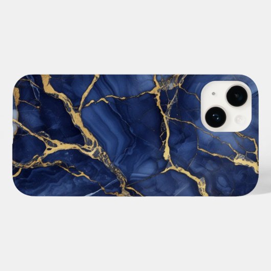 Indigo Marmer Case-Mate iPhone Case (Achterkant (horizontaal))