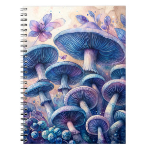 Indigo Melk Pet Paddestoel Waterverf Notitieboek