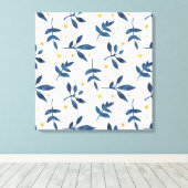Indigo met gouden faux sterren canvas afdruk (Insitu (Houten vloer))