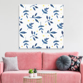 Indigo met gouden faux sterren canvas afdruk (Insitu (Woonkamer))