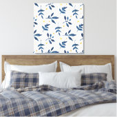 Indigo met gouden faux sterren canvas afdruk (Insitu (Slaapkamer))