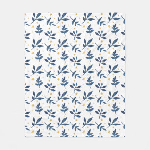 Indigo met gouden faux sterren fleece deken